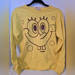 Nickelodeon 2006 SpongeBob Yellow Long Sleeve Shirt Large